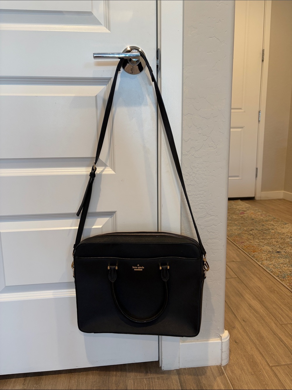 KATE SPADE | Black Leather Laptop Bag